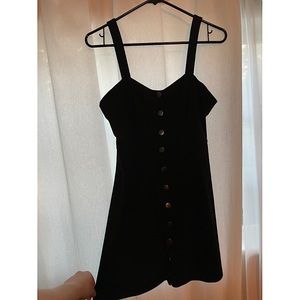 Faux Suede front-button dress